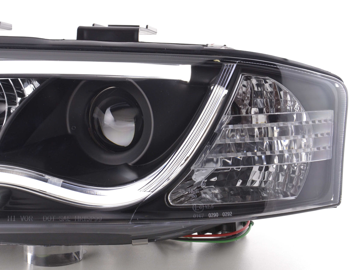 Scheinwerfer Set Daylight LED Tagfahrlicht Audi A6 Typ 4B 97-01 schwarz Scheinwerfer Set Daylight LED Tagfahrlicht Audi A6 Typ 4B 97-01 schwarz